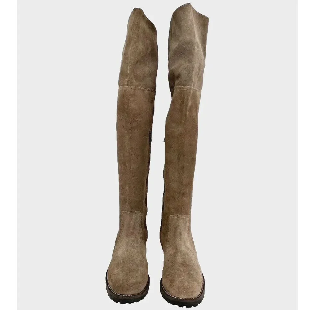 Fabianelli Italian Boots Leather Suede Over Knee Lined‎ Bohemian Sz 7.5